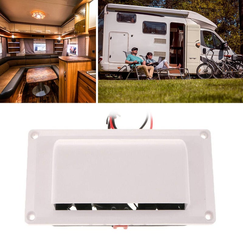 Maso Exhaust Fan, 12V RV Side Vent Fan, Air Vent Ventilation Fan Plastic Exhaust Fan for RV Motorhome Caravan Camper Boat Marine Yacht (White) - Image 4
